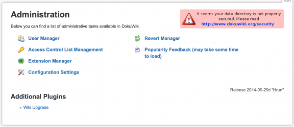 Dokuwiki security error with nginx